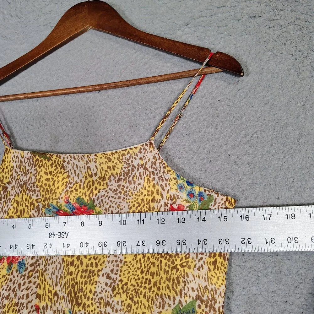 Urban Outfitters Maxi Dress Womens Small Yellow Multi Floral & Leopard Print NWT - Picture 14 of 14